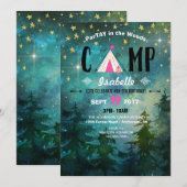 Camping Night Time Forest Wilderness Kaart (Voorkant / Achterkant)