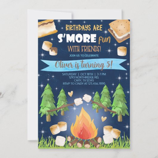 Camping nog leuker jongen verjaardag-uitnodiging. kaart (Voorkant)