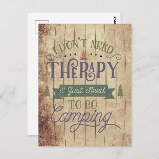 Camping Not Therapy Briefkaart (Voorkant / Achterkant)