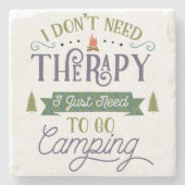 Camping Not Therapy Stenen Onderzetter (Voorkant)
