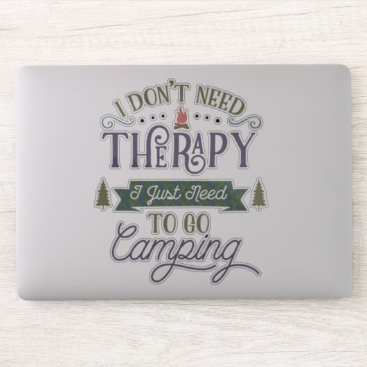Camping not Therapy Word Art Sticker (Computer)
