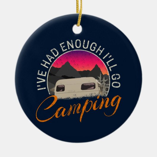 Camping of camper ontwerp voor vakantie keramisch ornament (Voorkant)
