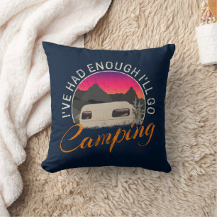 Camping of camper ontwerp voor vakantie kussen