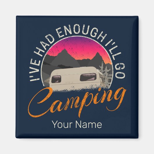 Camping of camper  ontwerp voor vakantie magneet (Voorkant)