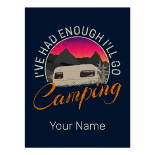 Camping of camper ontwerp voor vakantie perfect poster