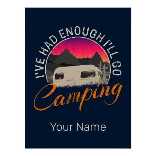 Camping of camper ontwerp voor vakantie perfect poster (Voorkant)