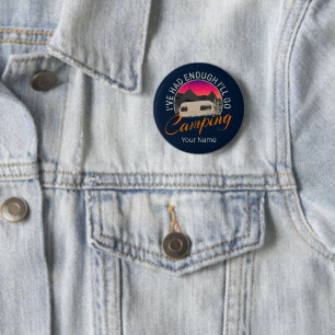 Camping of camper ontwerp voor vakantie ronde button 5,7 cm