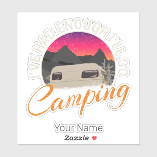Camping of camper  ontwerp voor vakantie sticker (Vel)