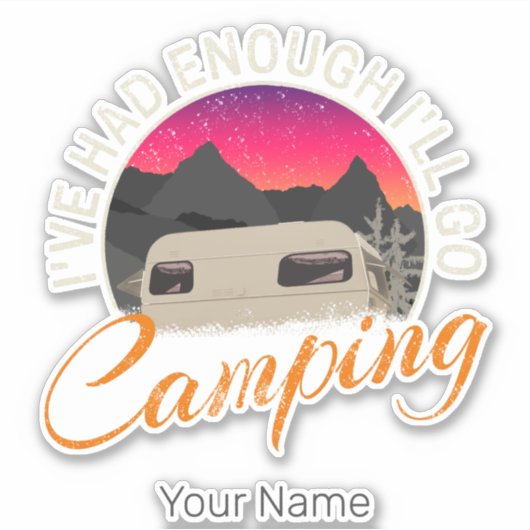Camping of camper  ontwerp voor vakantie sticker (Voorkant)