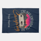 Camping of camper ontwerp voor vakantie theedoek (Horizontaal)