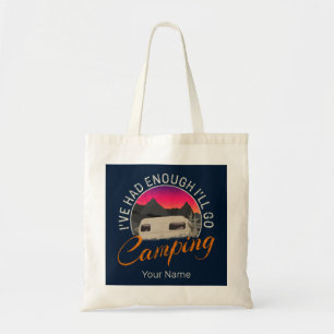 Camping of camper ontwerp voor vakantie tote bag