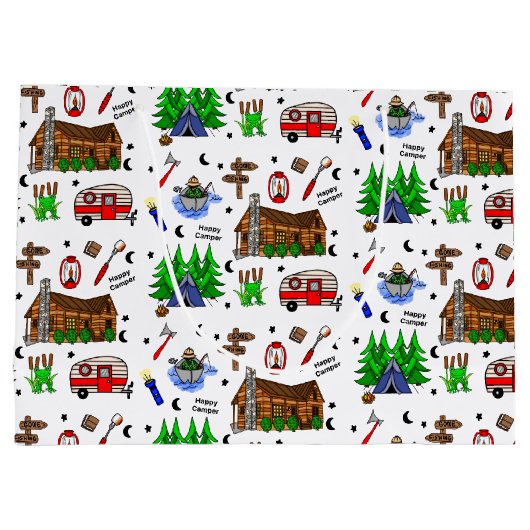 Camping of Midwest Thmed Birthday Groot Cadeauzakje (Achterkant)