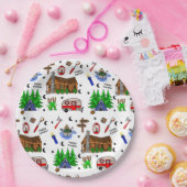 Camping of Midwest Threaded Happy Camper Birthday Papieren Bordje (Feest)