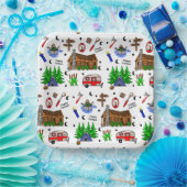 Camping of Midwest Threaded Happy Camper Birthday Papieren Bordje (Feest)