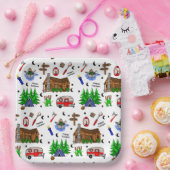 Camping of Midwest Threaded Happy Camper Birthday Papieren Bordje (Feest)