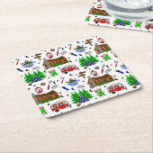 Camping of Midwest Threaded Happy Camper Kartonnen Onderzetters (Schuin)
