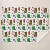 Camping of Midwest Threaded Happy Camper Sherpa Deken (Voorkant (horizontaal))