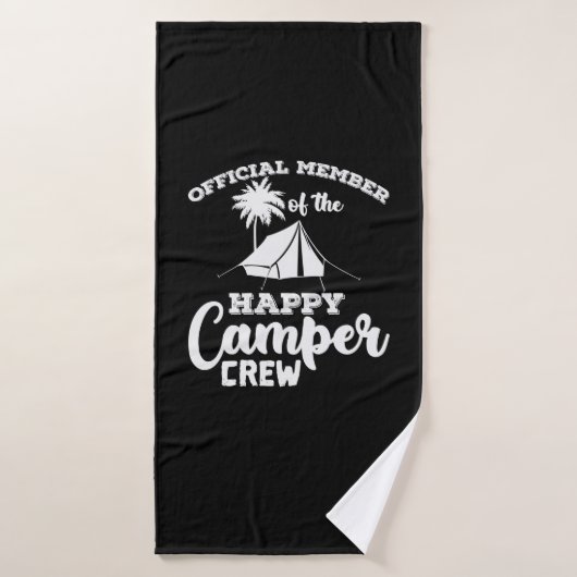 Camping "Official Member of Happy Camper Crew" Badhanddoek (Badhanddoek)