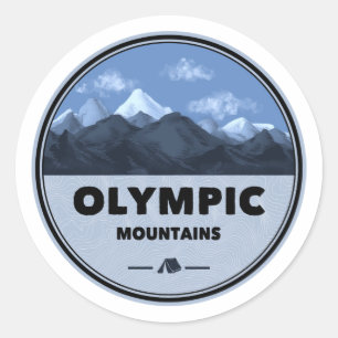 Camping Olympisch gebergte in Washington Ronde Sticker