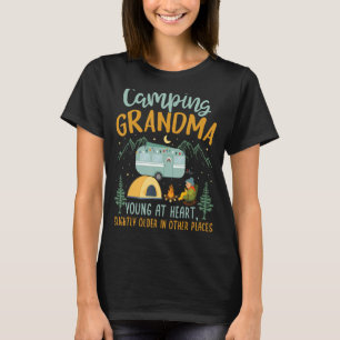 Camping Oma Young at Heart - Grappig Camping Gif T-shirt