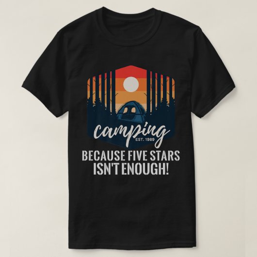 Camping omdat 5 sterren niet genoeg Funny Campi zi T-shirt (Design voorkant)