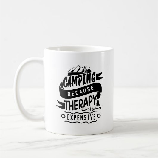 Camping Omdat de therapie dure Typografie-Mok is Koffiemok (Links)