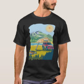 Camping on the Lake Retro 70s Cool Fun T-shirt (Voorkant)