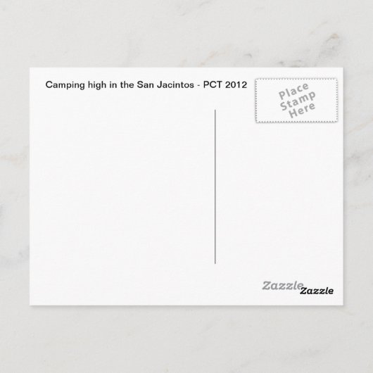 Camping on the San Jacinto Crest Briefkaart (Achterkant)