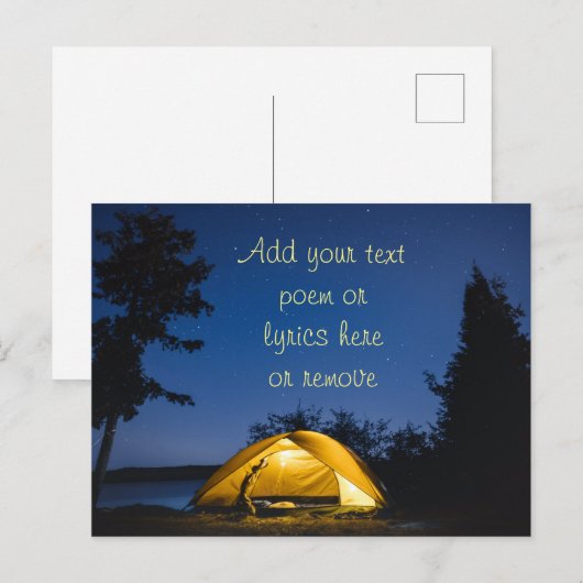 Camping onder de sterren briefkaart (Voorkant / Achterkant)