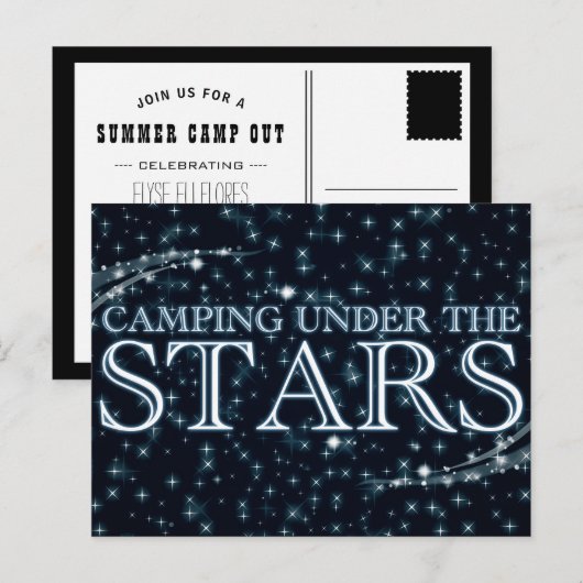 Camping onder de sterren briefkaart (Voorkant / Achterkant)