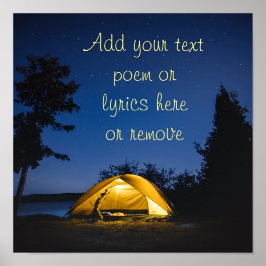 Camping onder de sterren poster (Voorkant)