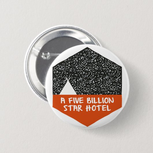 Camping onder de sterren ronde button 5,7 cm (Voorkant /achterkant)