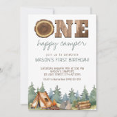 Camping One Happy Camper Jongen 1e Verjaardag Kaart (Voorkant)