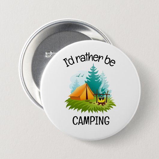 Camping ontwerp ronde button 7,6 cm (Voorkant /achterkant)