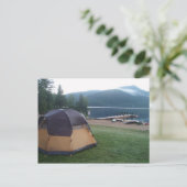 Camping op het meer van de Blauwe Berg in de Adiro Briefkaart (Staand voorkant)