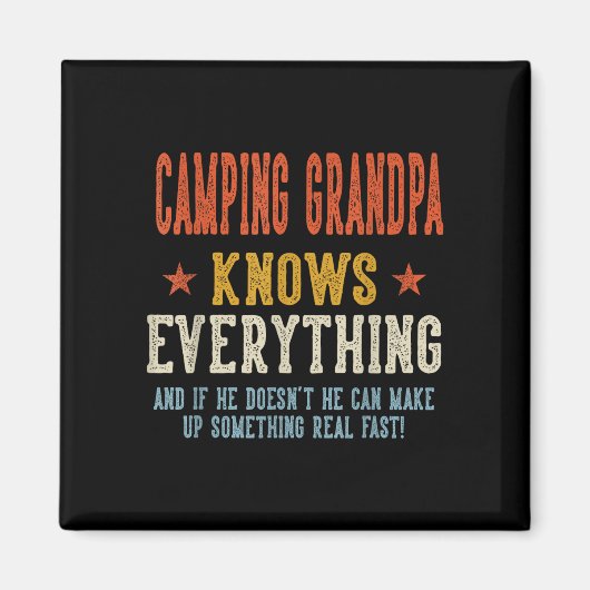 Camping opa weet alles vaderdag magneet (Voorkant)