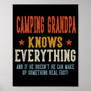 Camping opa weet alles vaderdag poster