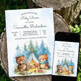 Camping Outdoor Adventure Baby shower Kaart