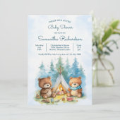 Camping Outdoor Adventure Baby shower Kaart (Staand voorkant)