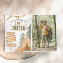 Camping Outdoor Adventure Boy Birthday Party Photo