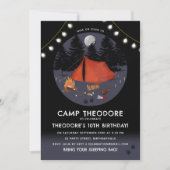 Camping Outdoor Adventure Campfire Verjaardagsfees Kaart (Voorkant)