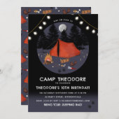 Camping Outdoor Adventure Campfire Verjaardagsfees Kaart (Voorkant / Achterkant)