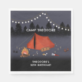 Camping Outdoor Adventure Campfire Verjaardagsfees Servet