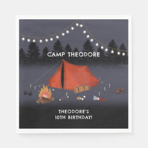 Camping Outdoor Adventure Campfire Verjaardagsfees Servet
