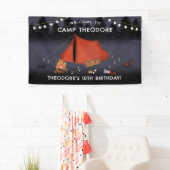 Camping Outdoor Adventure Campfire Verjaardagsfees Spandoek (Insitu)