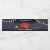 Camping Outdoor Adventure Campfire Verjaardagsfees Waterfles Etiket (Enkel label)