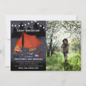 Camping Outdoor Adventure Campfire Verjaardagsfoto Kaart (Voorkant)