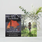Camping Outdoor Adventure Campfire Verjaardagsfoto Kaart (Staand voorkant)
