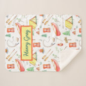 Camping Outdoor Adventure Waterverf Sherpa Deken (Voorkant (horizontaal))