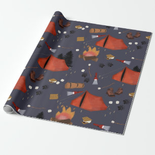 Camping Outdoor Adventure Zomerkampvuur Cadeaupapier